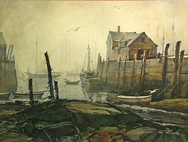 Appraisal: Ted Kautzky American - Low tide signed 'Ted Kautzky' lower