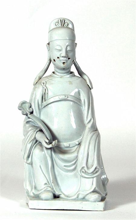 Appraisal: A th century Chinese blanc de chine figure of Wenchang