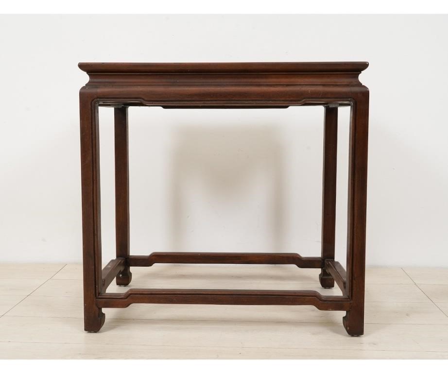 Appraisal: Henredon Chinese style mahogany end table th c signed Henredon