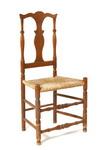 Appraisal: SIDE CHAIR - th c turned leg rush seat Queen