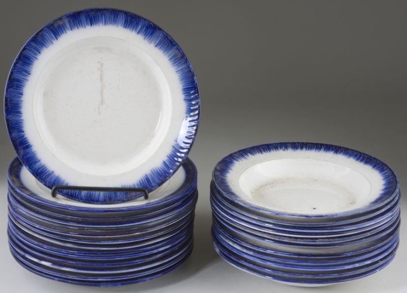 Appraisal: Blue Feather Edge Porcelain Dinnerware Germany and Holland th century