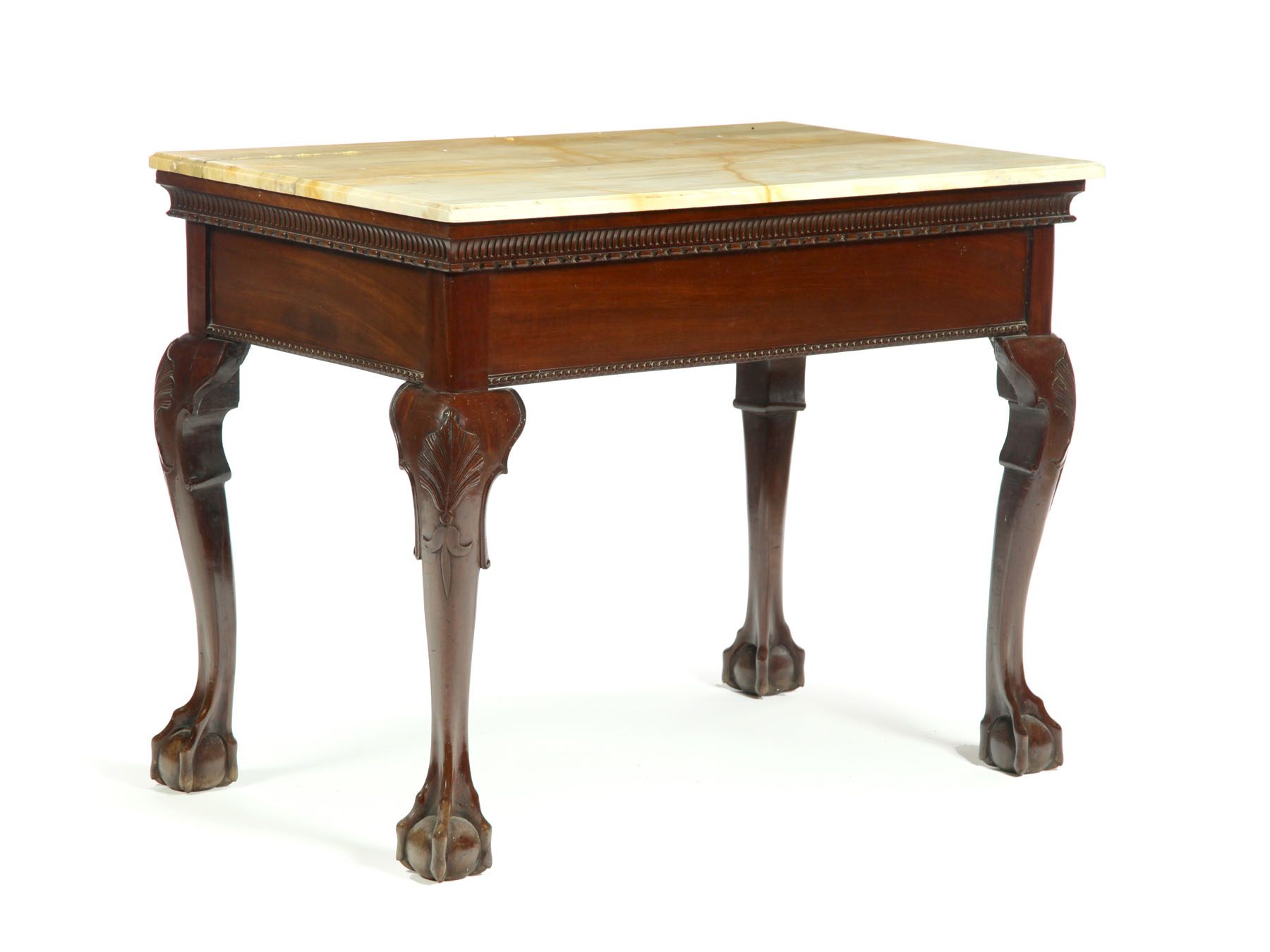 Appraisal: GEORGIAN-STYLE SERVING TABLE England th century mahogany oak and marble