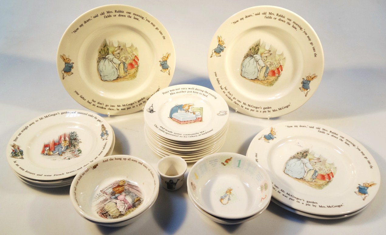 Appraisal: Various Beatrix Potter wares plates cm dia bowls side plates