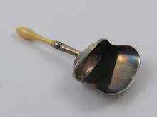 Appraisal: A Georgian silver shovel caddy spoon with ivory handle Samuel