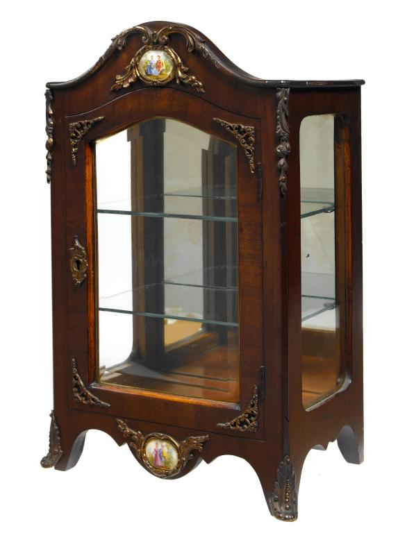 Appraisal: A STAINED MAHOGANY TABLE-CABINET IN THE FORM OF A VITRINE