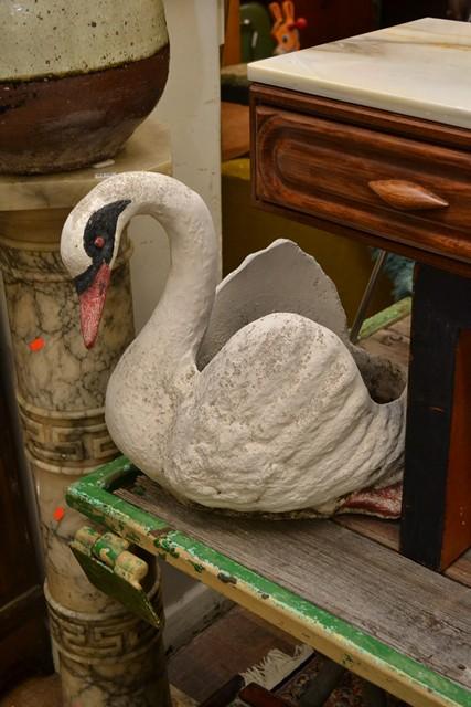 Appraisal: A PAIR OF s CONCRETE SWAN PLANTERS A PAIR OF