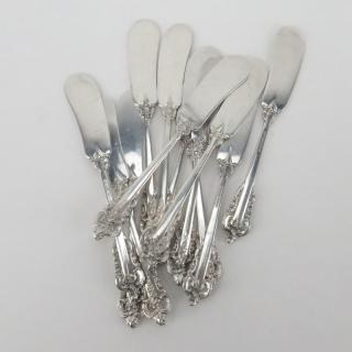 Appraisal: Twelve Wallace Grand Baroque Sterling Silver Flat Handle Butter Spreaders