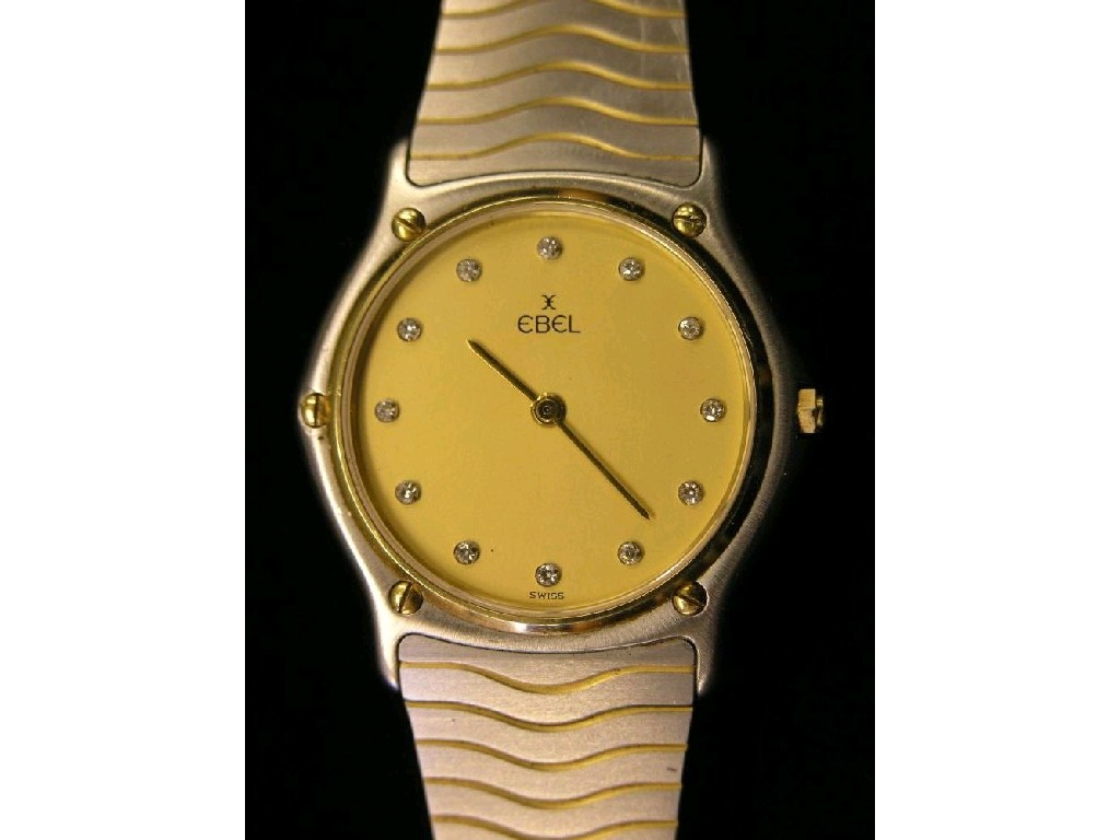 Appraisal: A gentleman's Ebel gold and stainless steel wristwatch with diamond