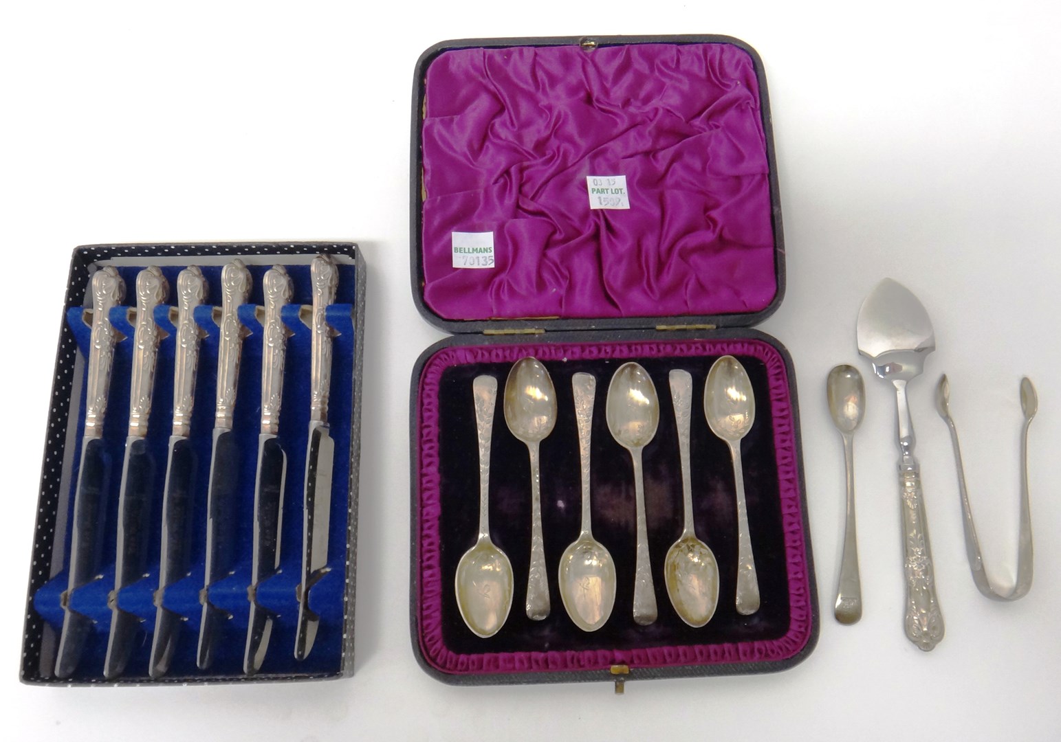 Appraisal: Silver and silver mounted flatware comprising a set of six