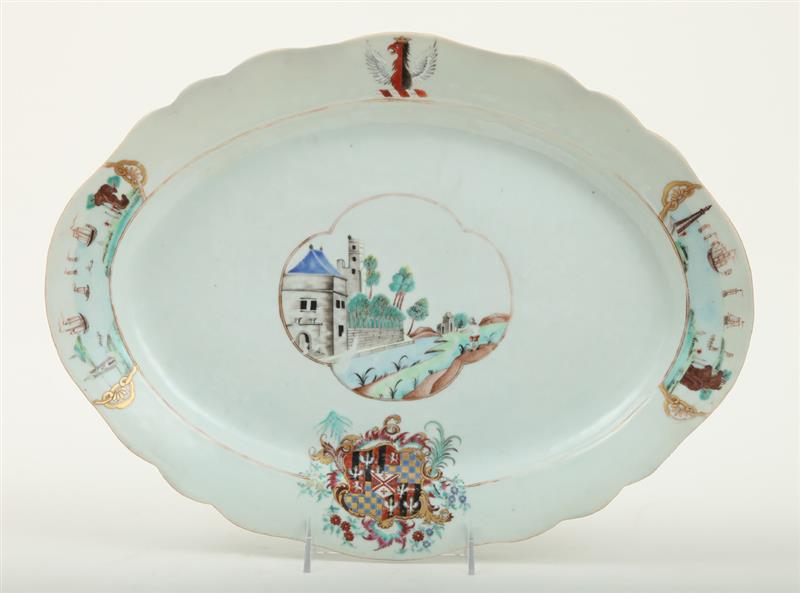 Appraisal: CHINESE EXPORT FAMILLE ROSE ARMORIAL PORCELAIN PLATTER With arms of