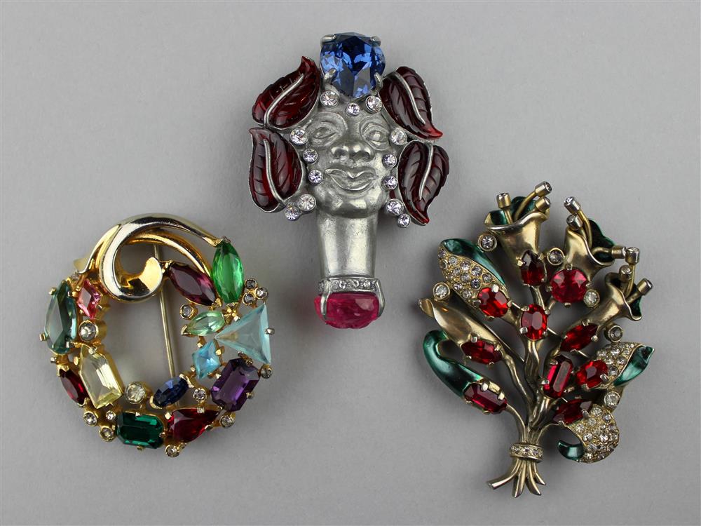 Appraisal: TWO EISENBERG ORIGINAL BROOCHES AND AN EISENBERG ORIGINAL FUR CLIP