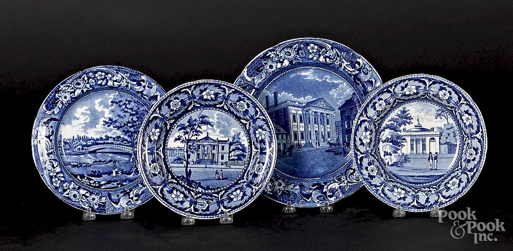 Appraisal: Three Historical blue Staffordshire plates etc Exclusive on Bidsquare Three