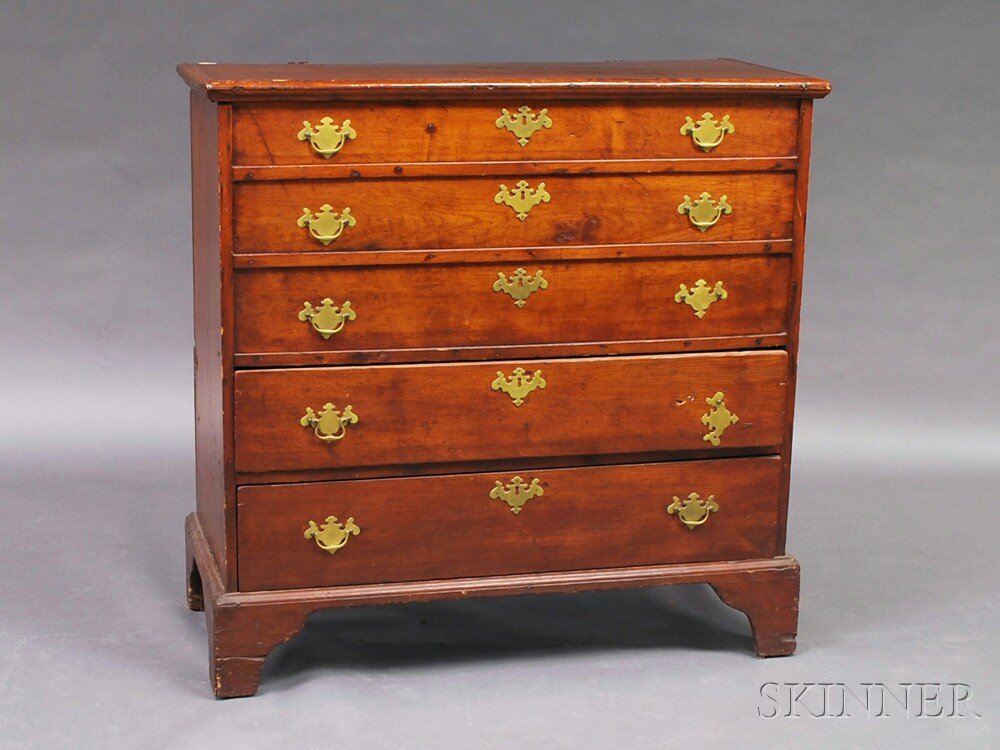 Appraisal: Chippendale Pine Two-drawer Blanket Chest New England th century with