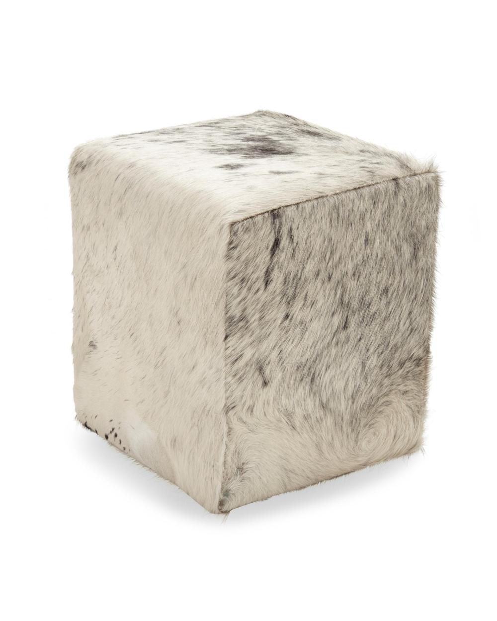 Appraisal: A Gus Modern cowhide pouf ottoman st Century With Gus