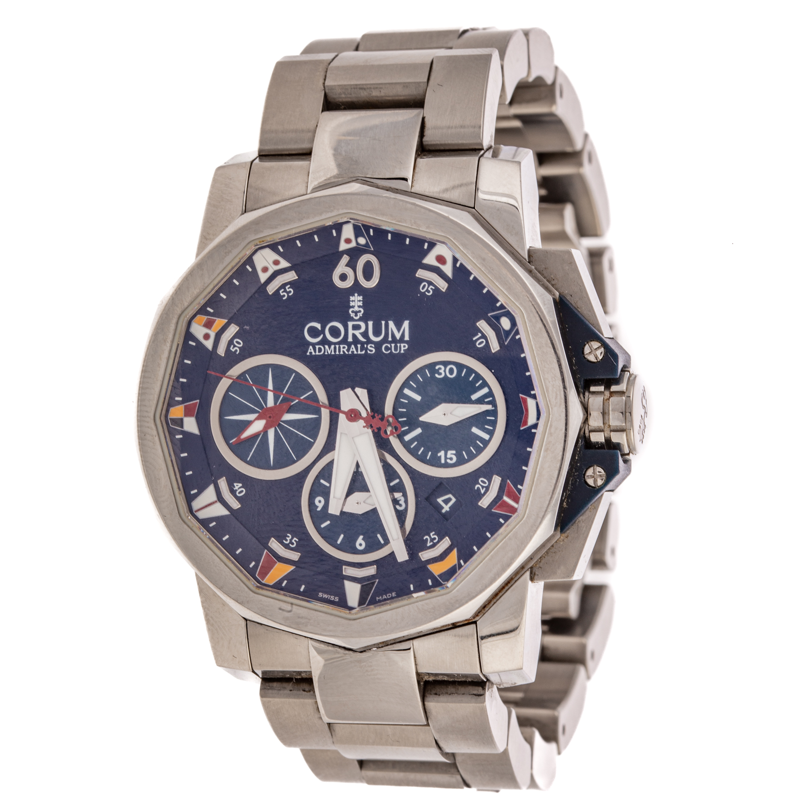 Appraisal: A CORUM ADMIRAL'S CUP CHALLENGE CHRONOGRAPH WATCH Stainless steel Corum