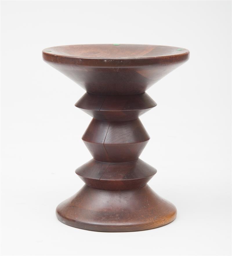 Appraisal: TIME-LIFE TURNED WOOD STOOL CHARLES RAY EAMES x in diam