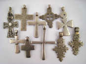 Appraisal: Ten various white metal coptic crosses believed silver but not