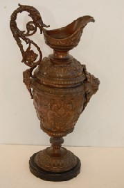 Appraisal: TH CENTURY COPPER ALLOY EWER FORM A VASE