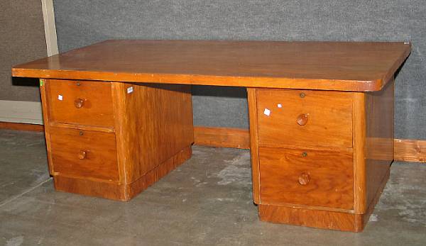 Appraisal: A Philippine hardwood desk height in width ft in depth