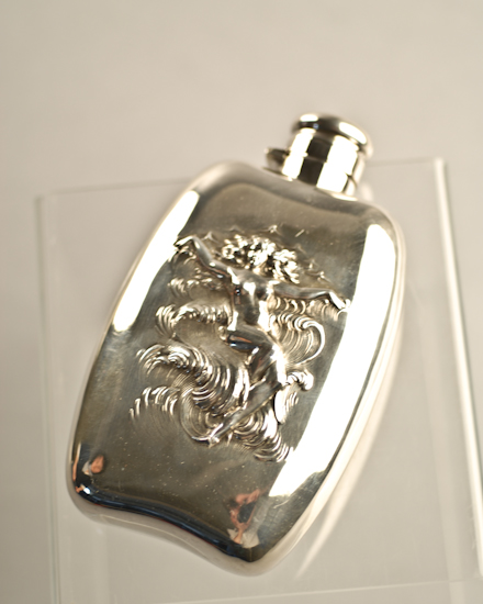 Appraisal: An Unger Bros Bride of the Sea Sterling Flask with