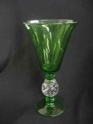 Appraisal: Pairpoint Art Glass Vase emerald with clear controlled bubble at