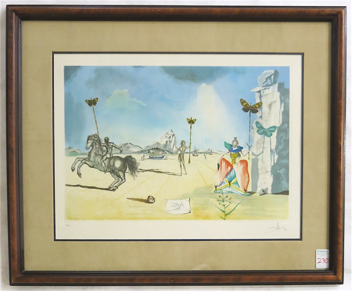 Appraisal: AFTER SALVADOR DALI LITHOGRAPH Spain - Landscape with figures and