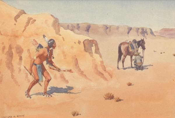 Appraisal: LEONARD HOWARD REEDY AMERICAN - x The Unsuspecting Trooper Watercolor