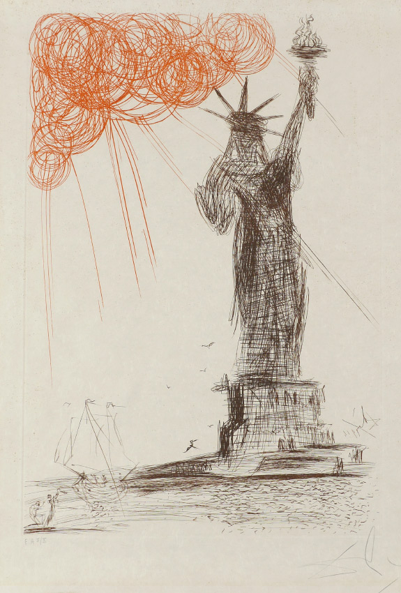 Appraisal: DALI Salvador French Spanish - ''Statue of Liberty'' etching ''