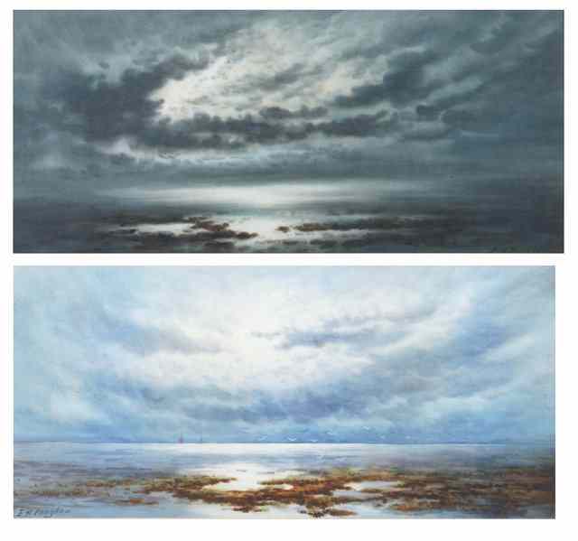 Appraisal: E H VAUGHAN LATE TH CENTURY A pair of seascapes