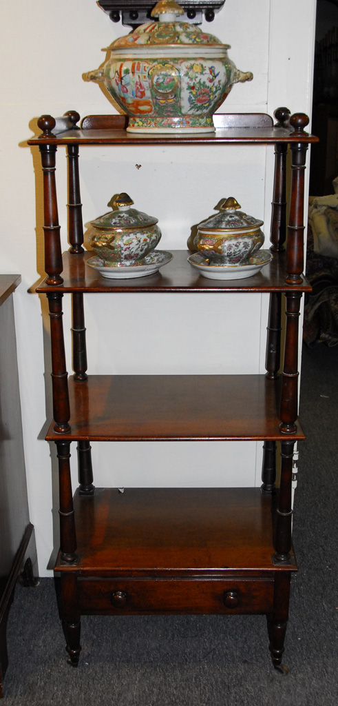 Appraisal: LATE GEORGE III MAHOGANY FOUR TIER ETAGERE th century height