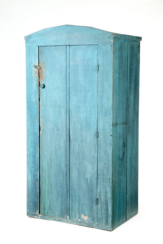 Appraisal: COUNTRY CUPBOARD American late th century pine Board and batten