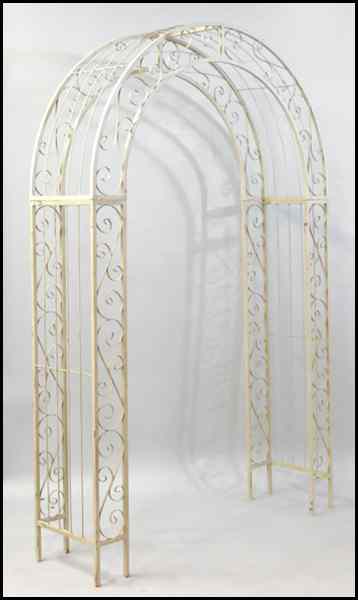 Appraisal: PAINTED IRON ARBOR Three peices H '' W '' D