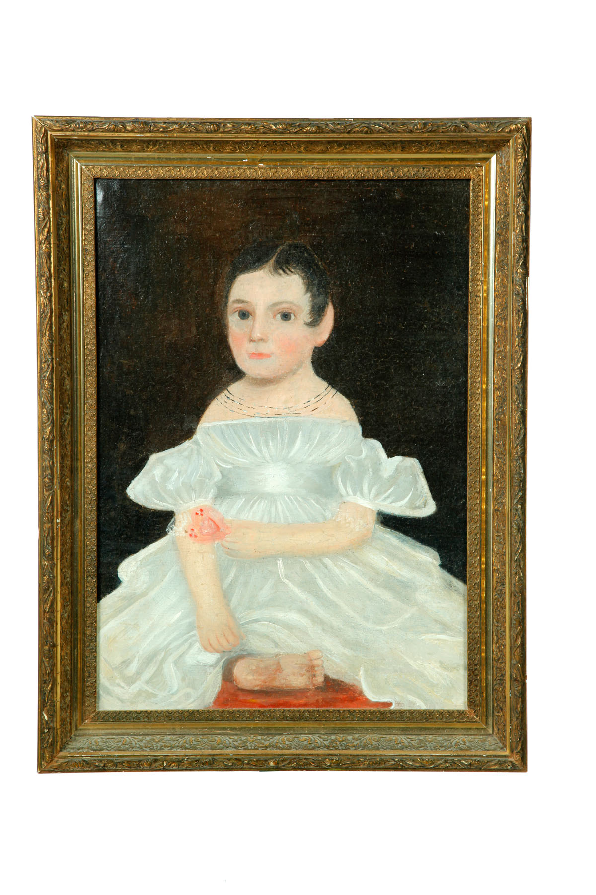 Appraisal: PORTRAIT OF A GIRL AMERICAN SCHOOL MID TH CENTURY Oil