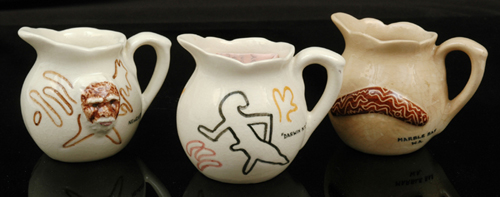 Appraisal: ROSE NOBLE New South Wales circa Three miniature ceramic jugs