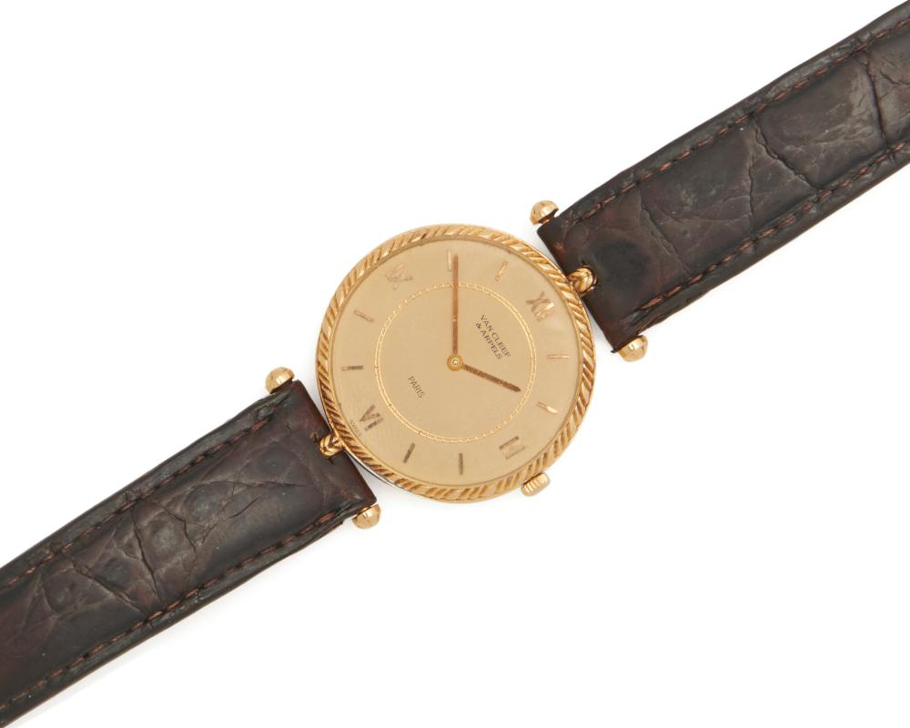 Appraisal: VAN CLEEF ARPELS K Gold Wristwatch the round gold-toned dial