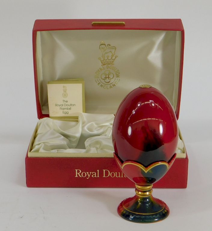 Appraisal: Royal Doulton Flambe Porcelain Collector's Egg England th Century Collector's