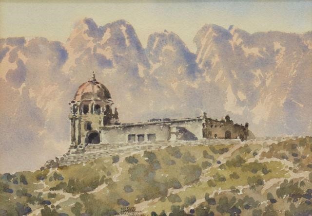 Appraisal: Framed watercolor painting on paper Obispado Hill Monterrey Mexico signed