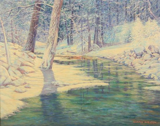 Appraisal: HARRIS SHELTON American - WINTER STREAM LANDSCAPE signed lower right