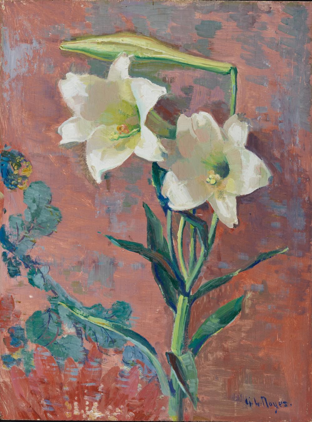 Appraisal: GEORGE LOFTUS NOYES American - Lilies oil on board signed