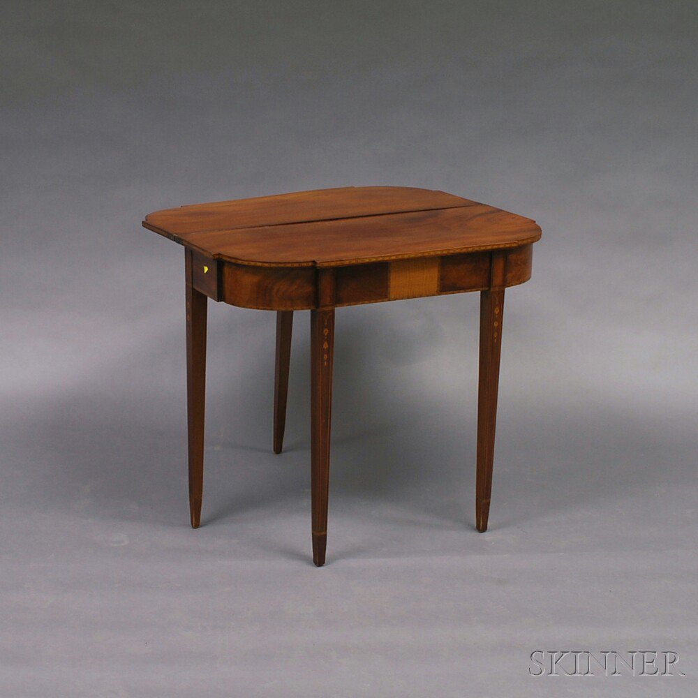 Appraisal: Federal-style Inlaid Mahogany Card Table the square top with ovolo