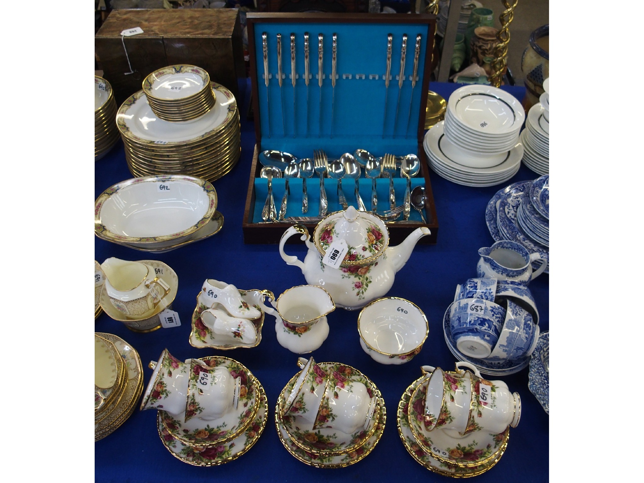 Appraisal: Royal Albert Old Country Roses teaset and a canteen of