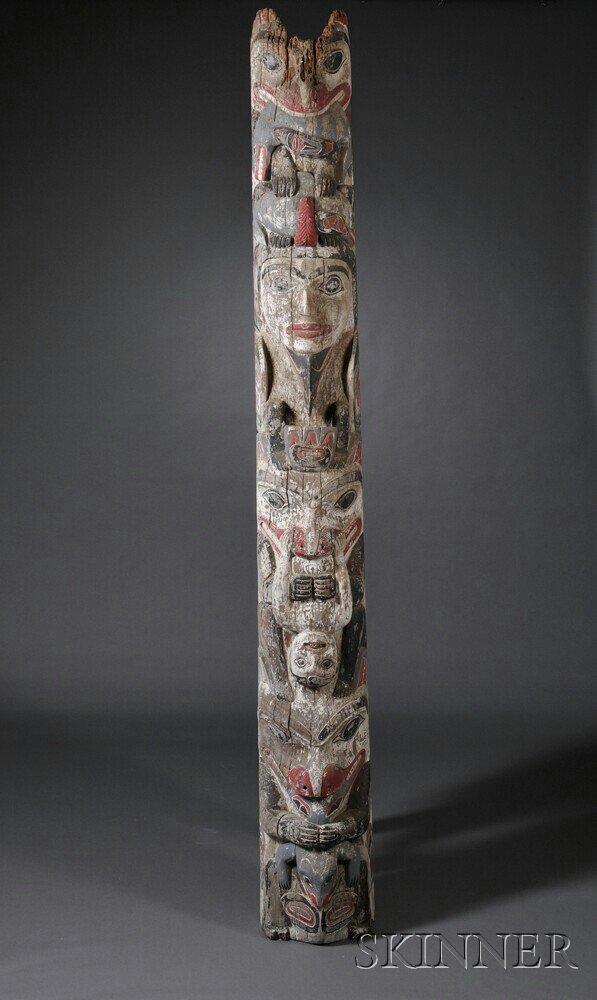 Appraisal: Haida Carved Wood Totem Pole attributed to John Cross c