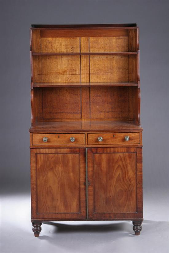 Appraisal: GEORGE III REGENCY MAHOGANY WATERFALL BOOKCASE CABINET early th century