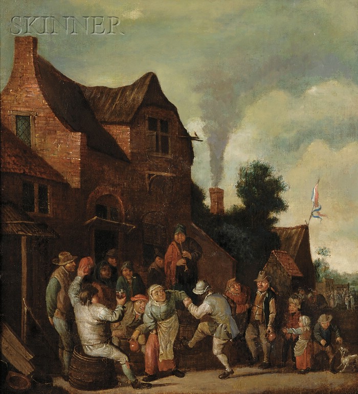 Appraisal: Dutch School th Century Style Peasant Dance Before a Tavern