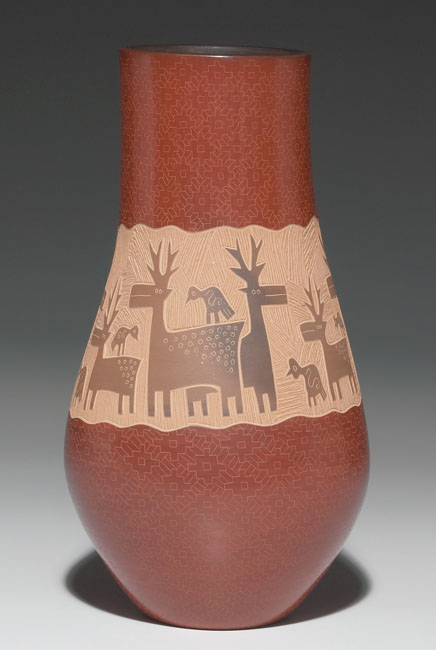 Appraisal: Jody Naranjo Waiting for Hunting Season vase Santa Clara Pueblo