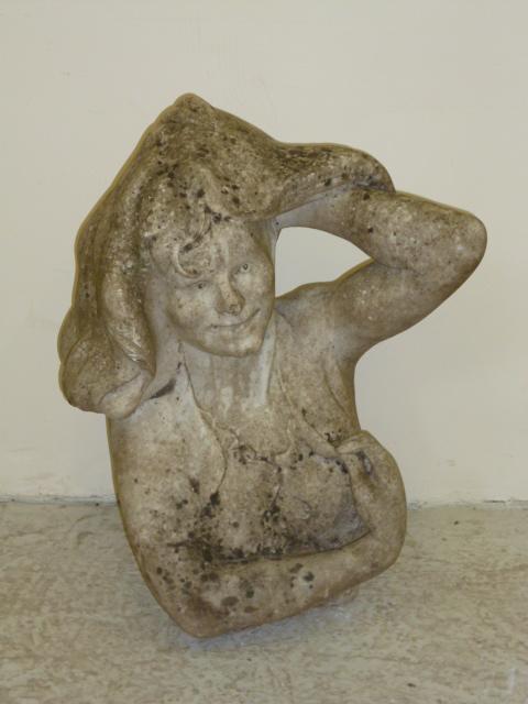 Appraisal: A CARVED MARBLE FEMALE BUST th century modelled with one