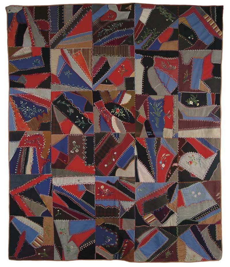 Appraisal: AWARD WINNING CRAZY QUILT Thirty square crazy quilt won First