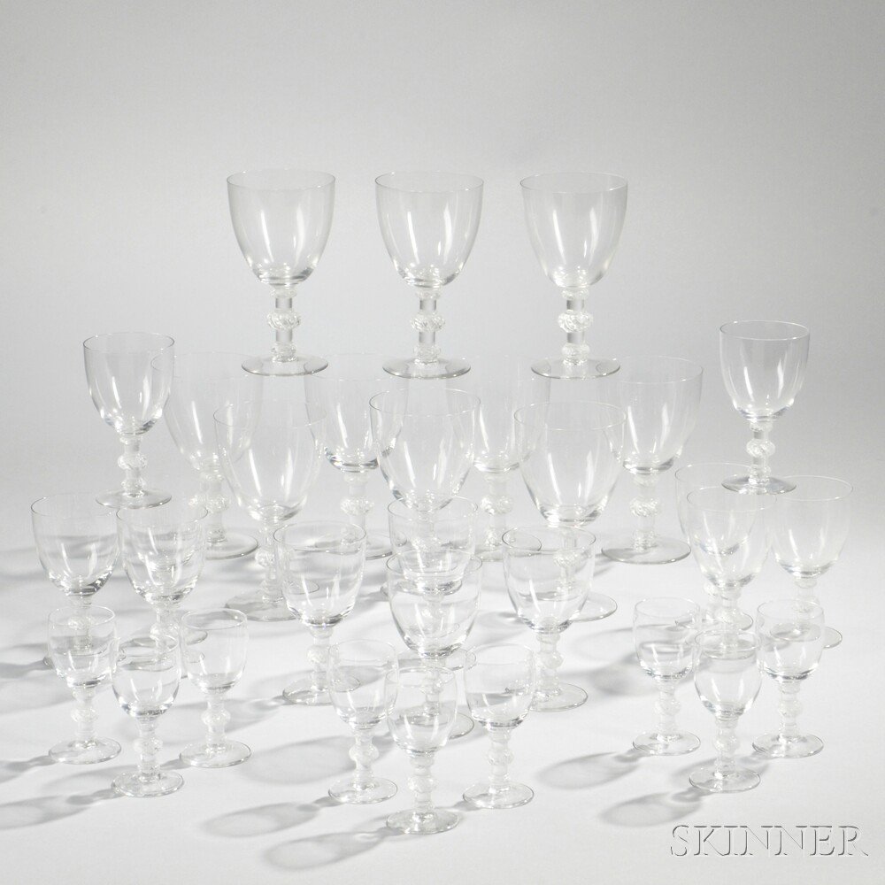 Appraisal: Thirty-one Pieces of Lalique Saint Hubert Stemware Art glass France