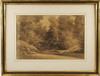 Appraisal: CHARCOAL DRAWING - Woodland Pool by Camille Jean-Baptiste Corot French