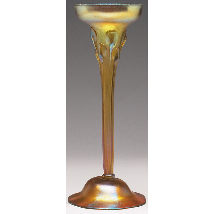 Appraisal: Rare L C Tiffany vase unusual floriform in gold favrile